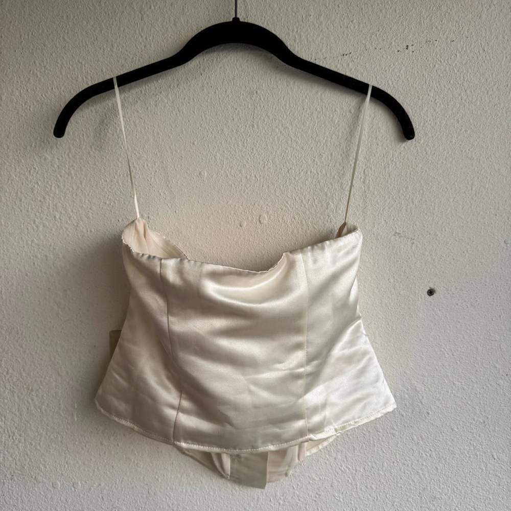 Reformation x New York City Ballet Jaclyn Cream Satin corset Top size 8 - Picture 4 of 7
